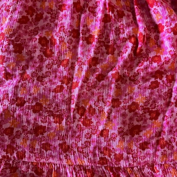 wild fable Pink and Orange Floral Tiered Swing Dress - Picture 4 of 4